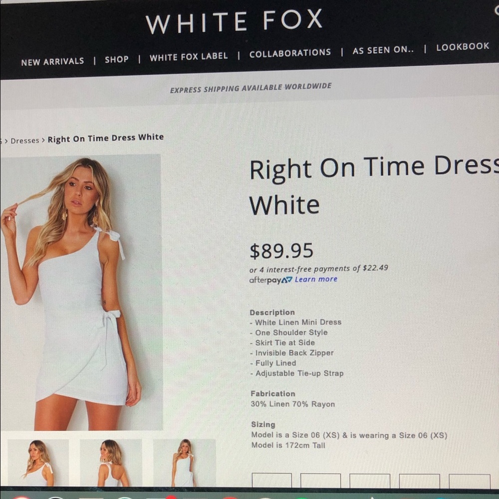 White fox boutique dress